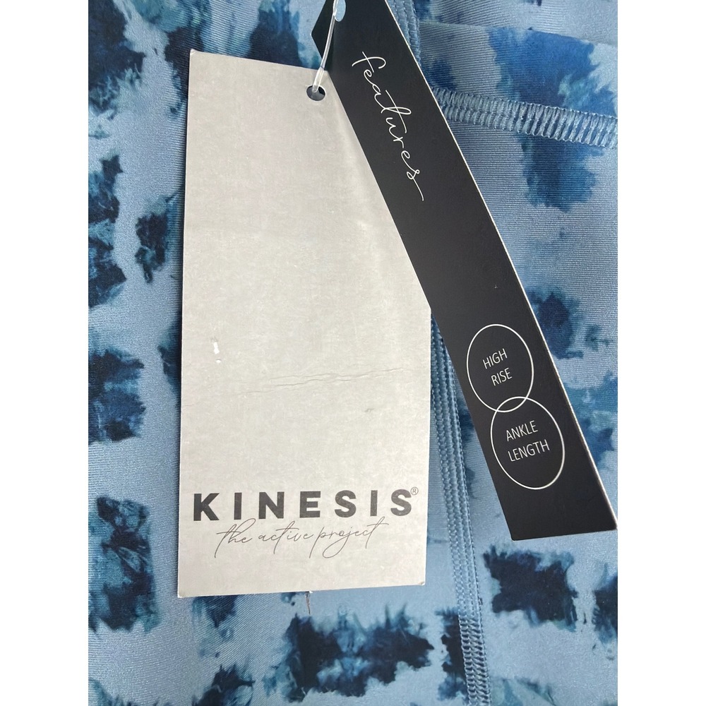 Kinesis High Rise Ankle Length Leggings Blue‎ Tie Dye Pockets Women XS - Picture 7 of 12